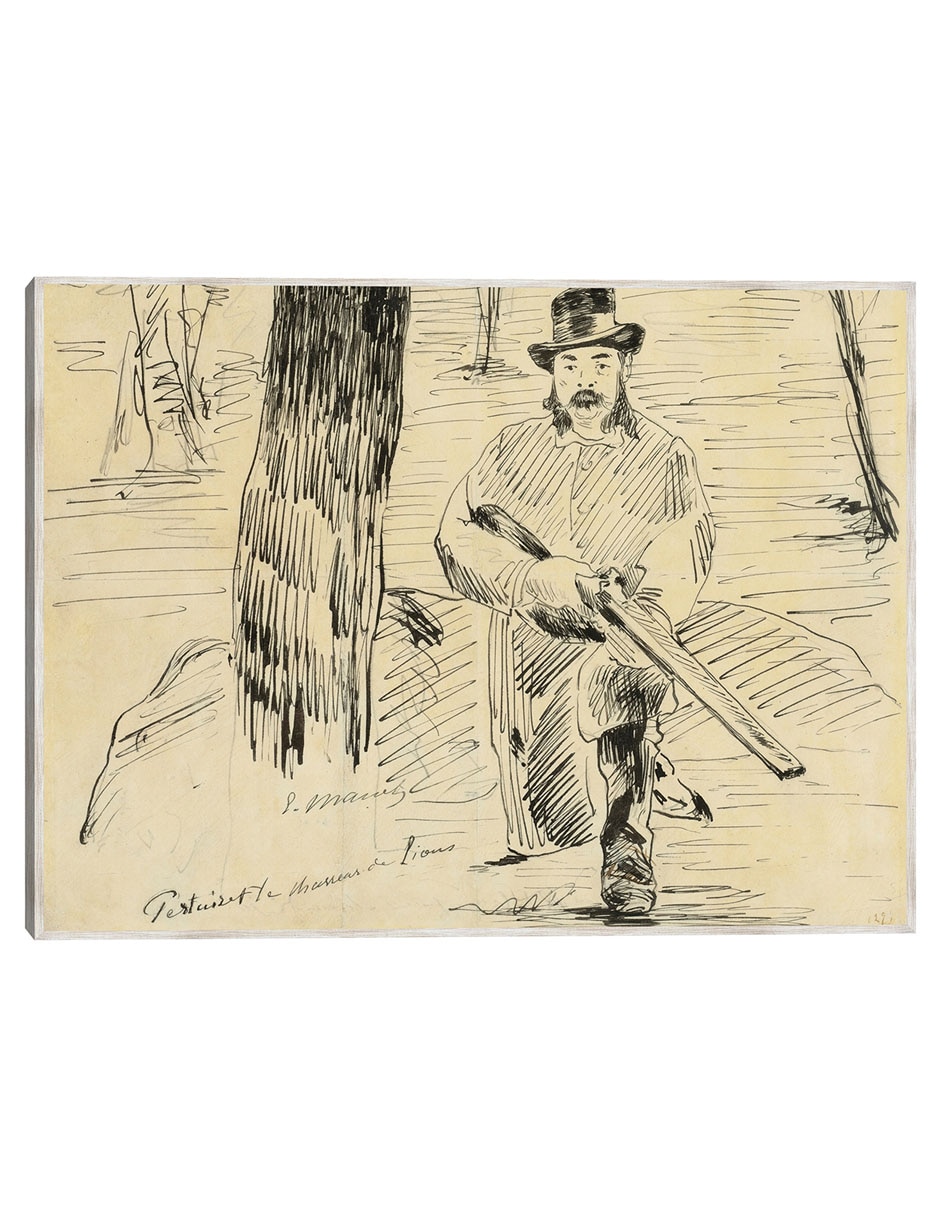 Cuadro decorativo Pertuiset, El Cazador de Leones (1881) técnica mixta Bocetos Cuadro decorativo Pertuiset, El Cazador de Leones (1881) técnica mixta Bocetos