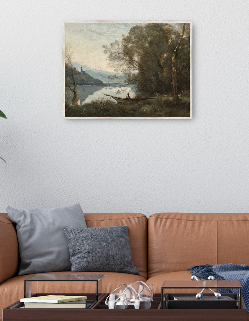 Cuadro decorativo El Barquero Amarrado: Recuerdo de Un Lago Italiano técnica mixta Lagos 2