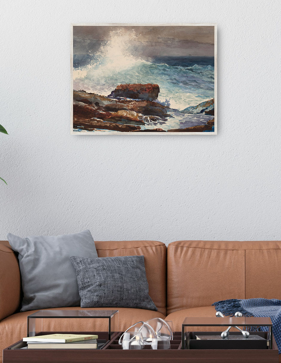 Cuadro decorativo Marea Entrante, Scarboro, Maine (1883) técnica mixta Olas 2