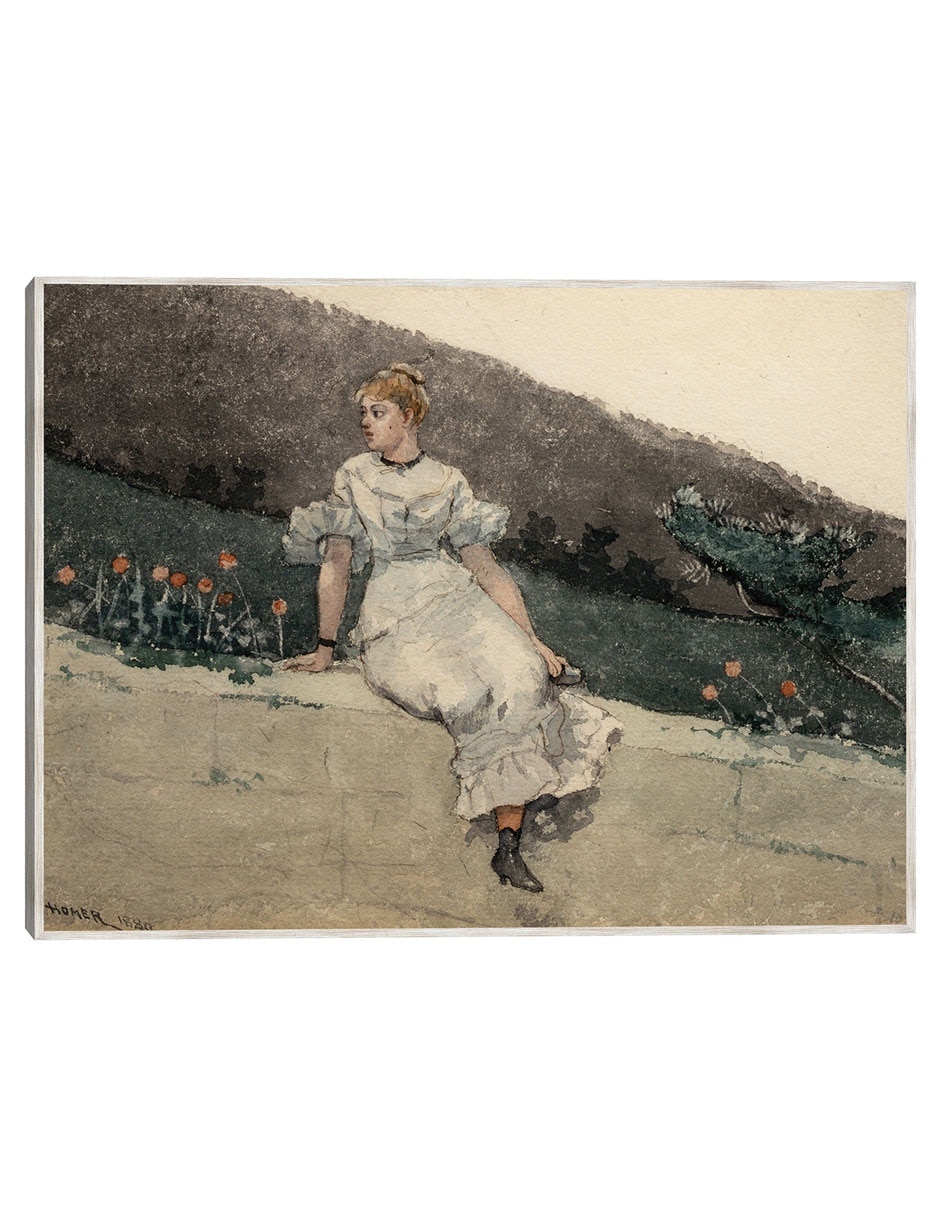 Cuadro decorativo El Muro Del Jardín (1880) técnica mixta Gente