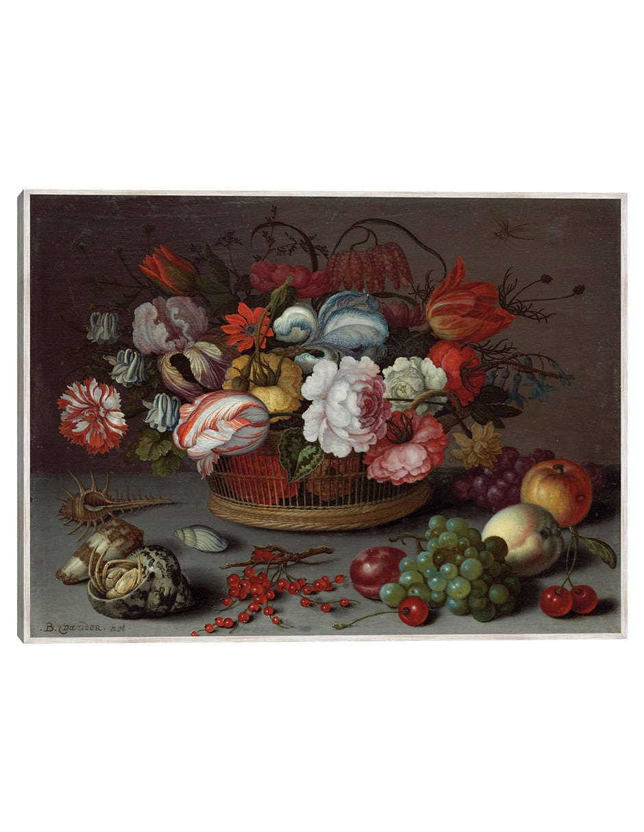 Cuadro decorativo Cesta de Flores técnica mixta Obras