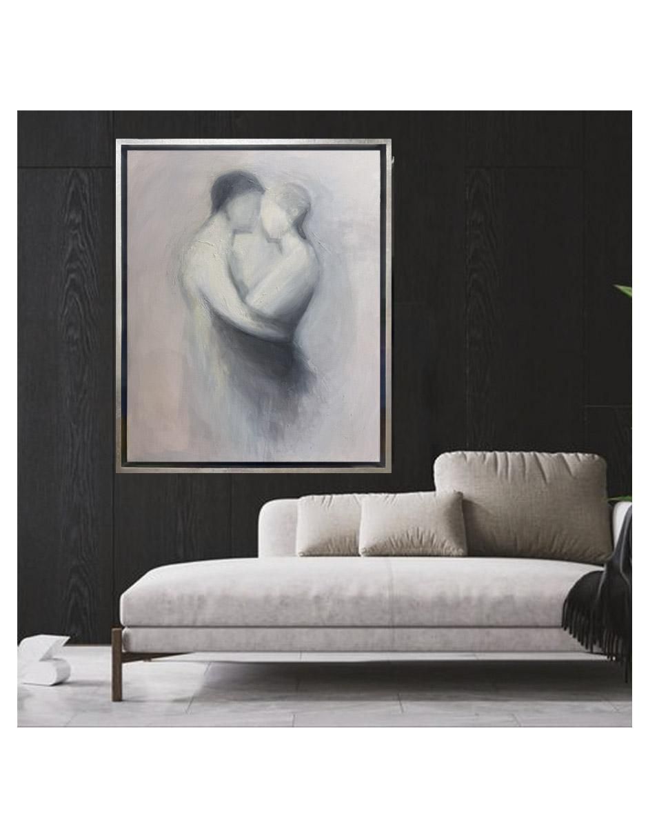 Pintura Dos Almas Desnudas Técnica Acrílico Abstractos 3