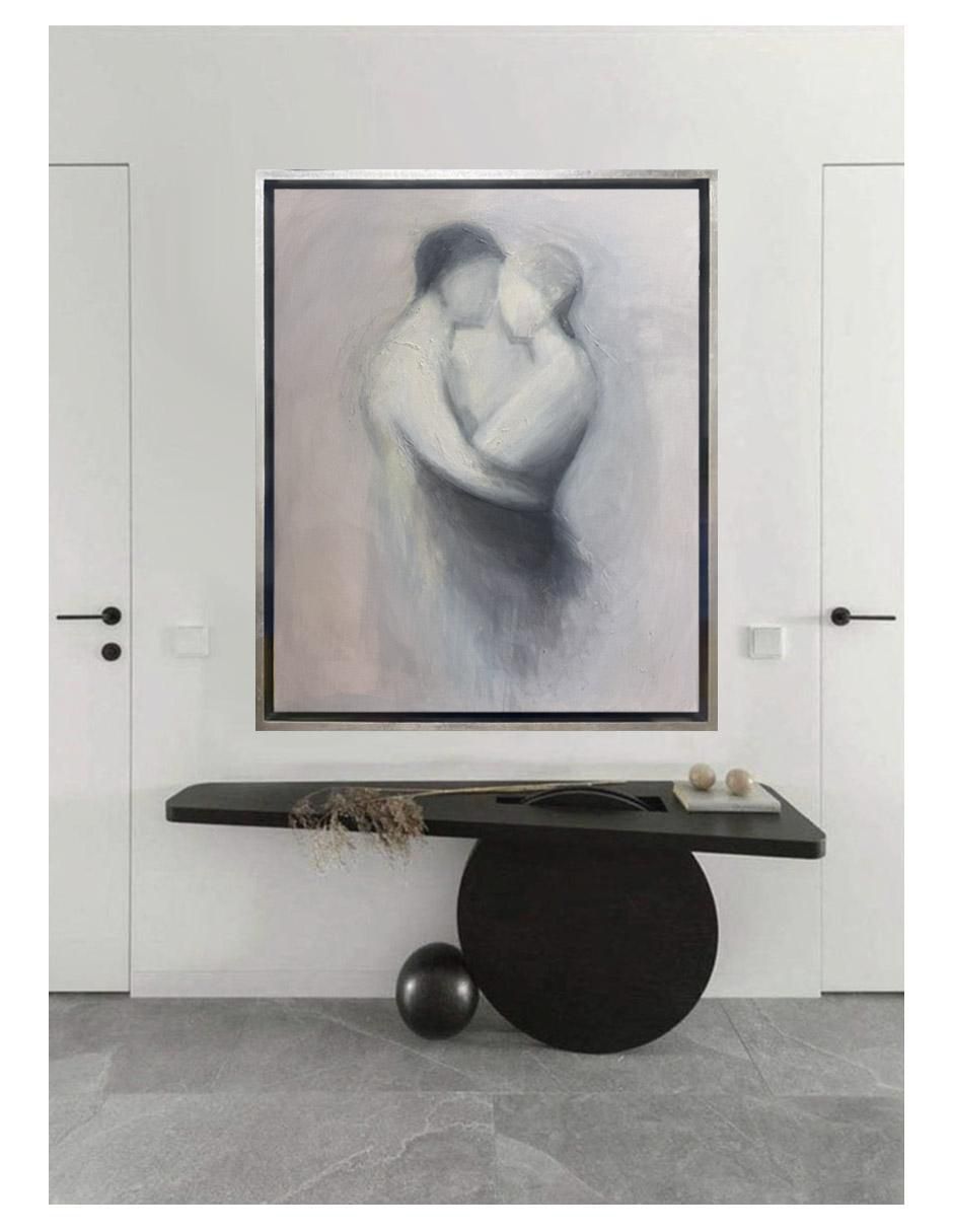 Pintura Dos Almas Desnudas Técnica Acrílico Abstractos 4