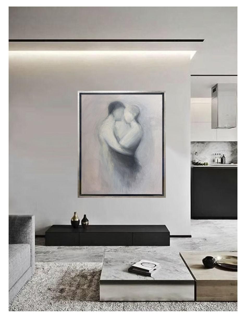 Pintura Dos Almas Desnudas Técnica Acrílico Abstractos 5