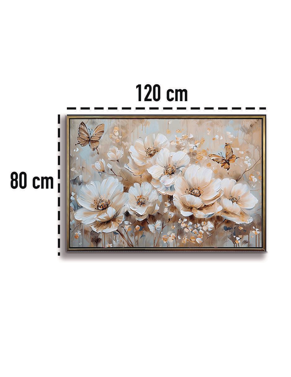 Cuadro decorativo gazalia con mariposa textura oleo 8
