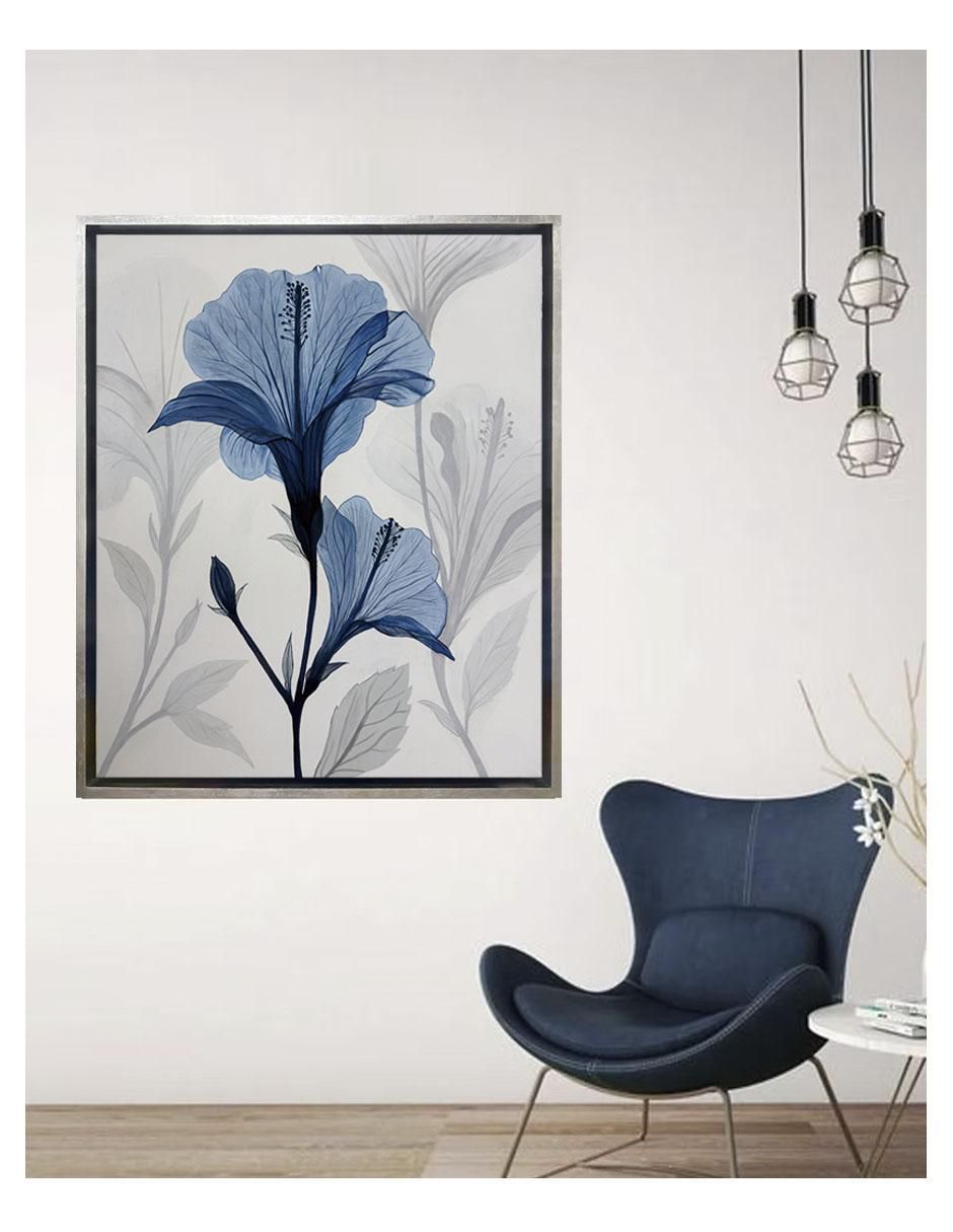 Pintura Flor Azul Nocturna técnica acrílico Flores 3