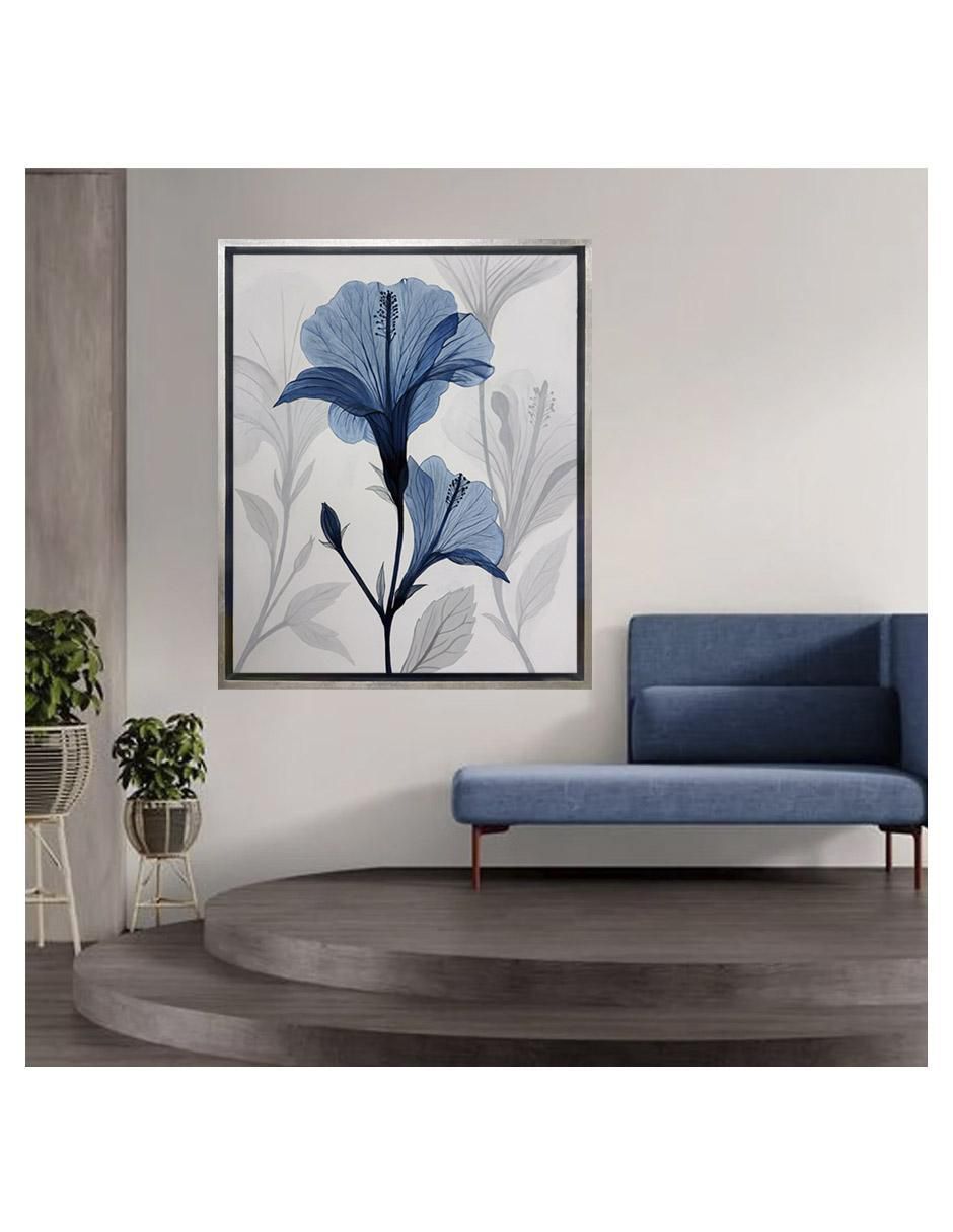 Pintura Flor Azul Nocturna técnica acrílico Flores 4