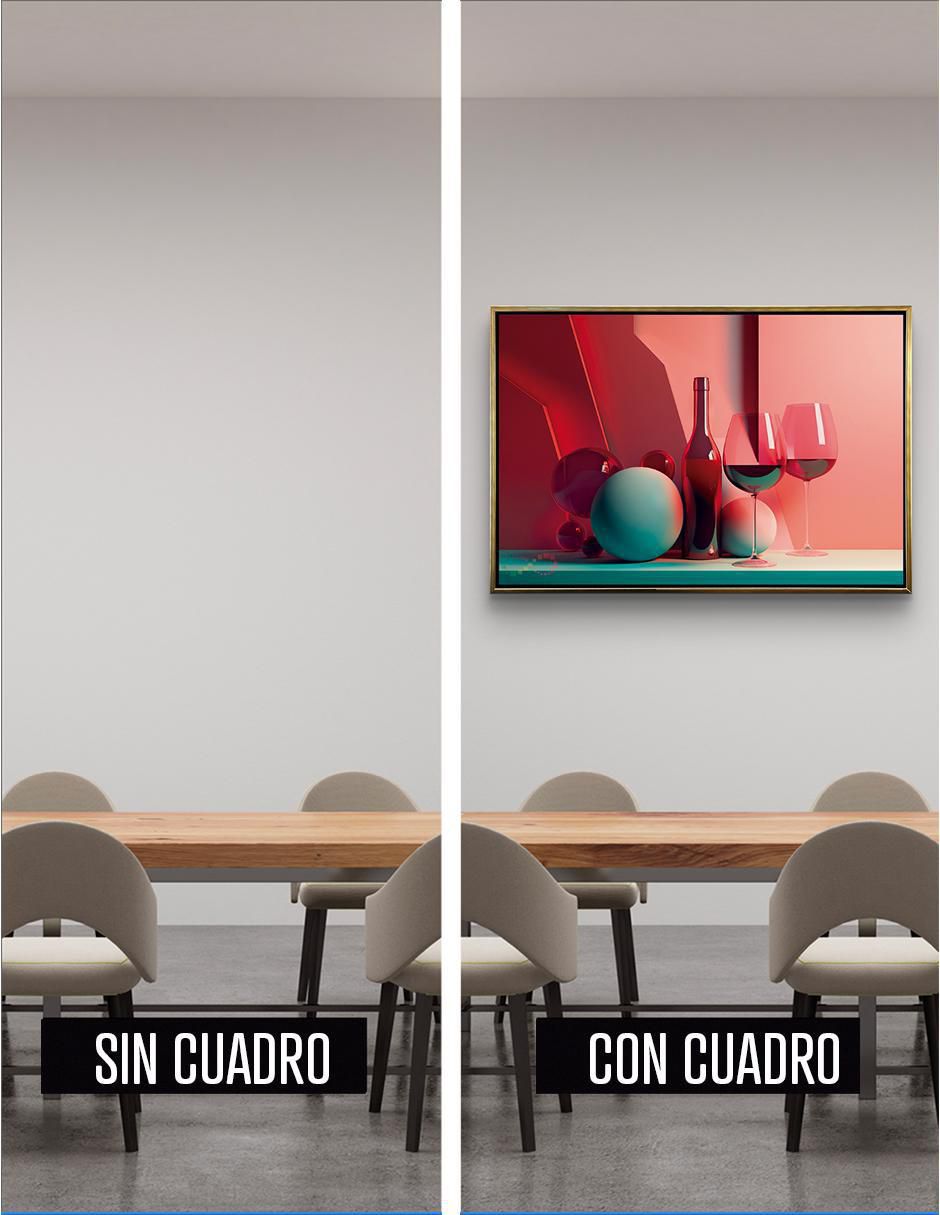 Pintura Figuras Geométricas Minimalistas Canvas Polioleo Calidad Premium técnica impresión Comedor 3