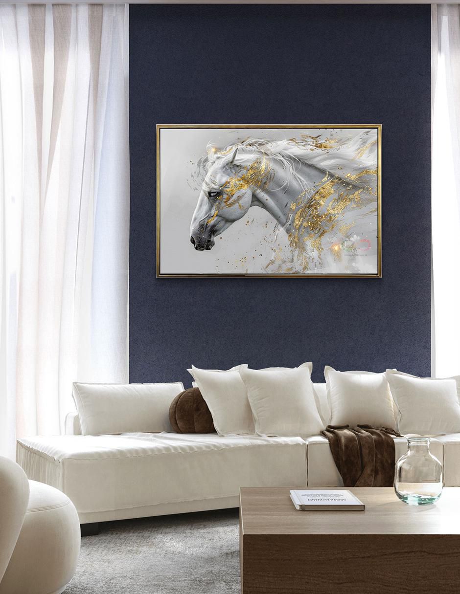 Pintura Caballo Blanco técnica polioleo 5