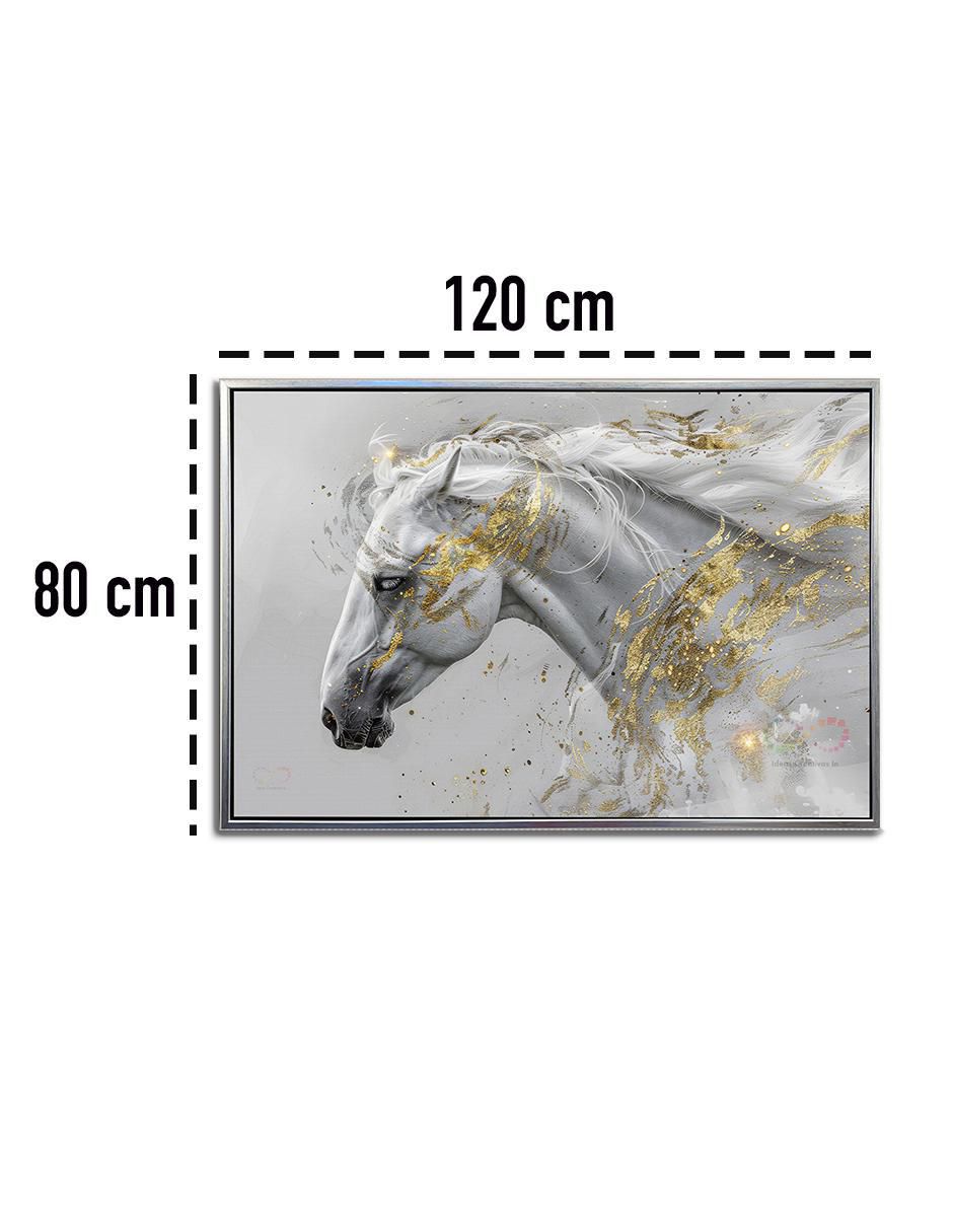 Pintura Caballo blanco técnica impresión al óleo 8