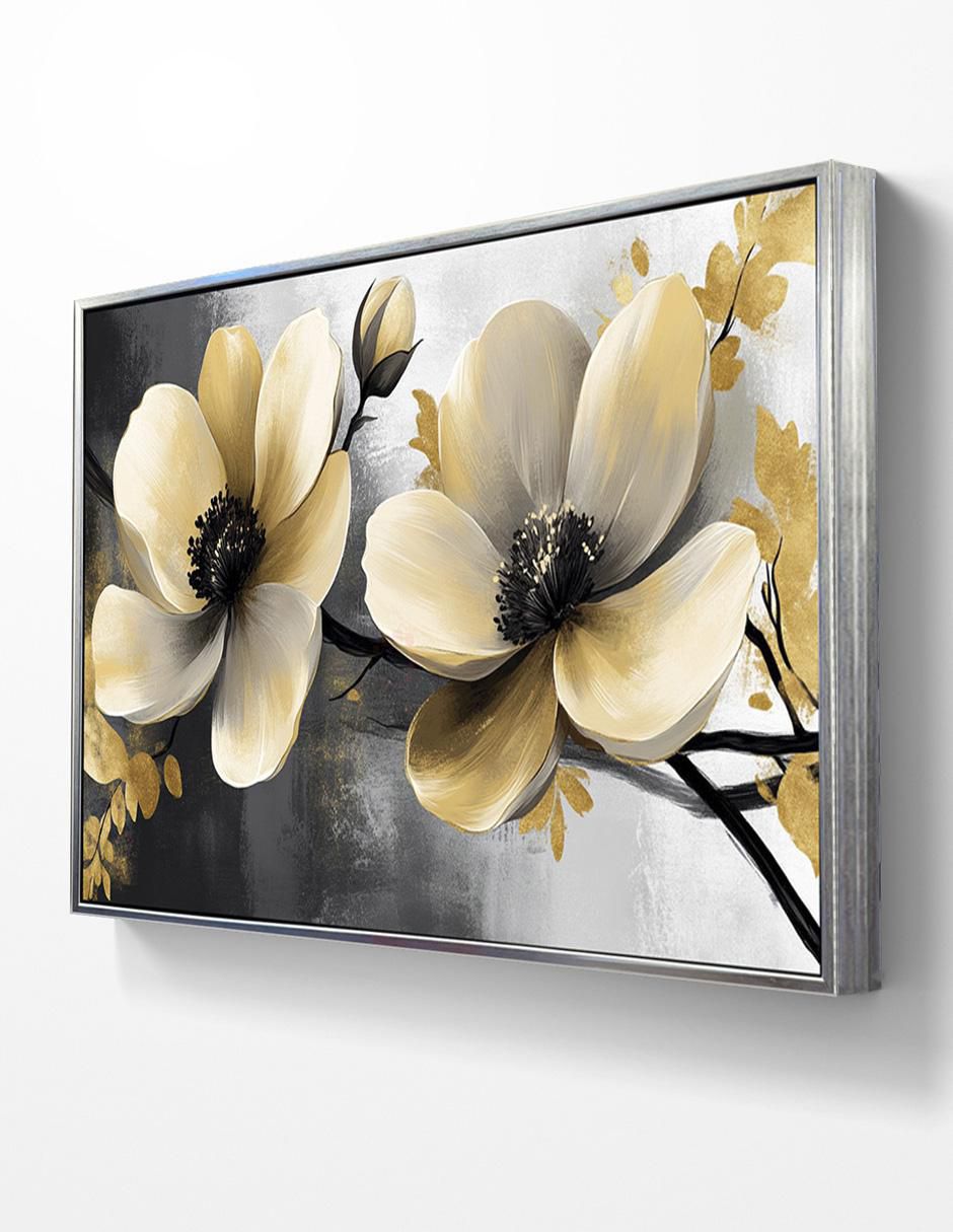 Pintura Flores Amapola Blanca técnica polioleo Premium