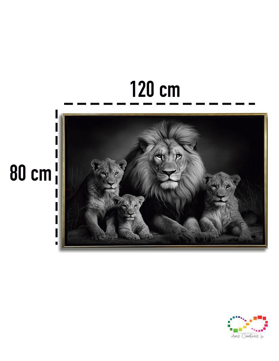 Pintura Rey Leon Blanco y Negro técnica Impresión Premium 2