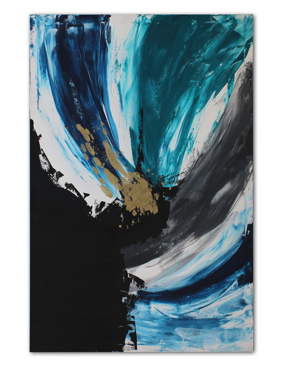 Cuadro decorativo Black & blue abstracto