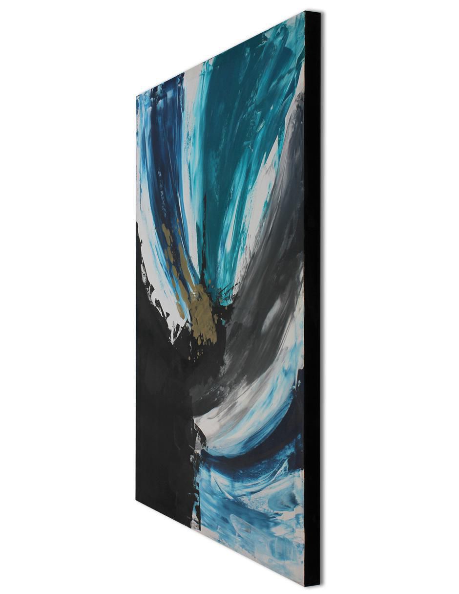 Cuadro decorativo Black & blue abstracto 2