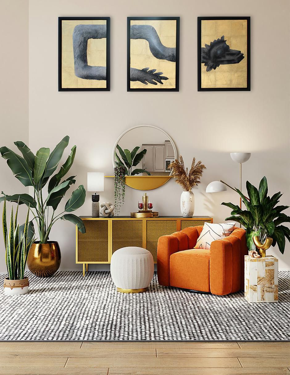 Cuadro decorativo Ecléctico Dragón en 3 piezas 4