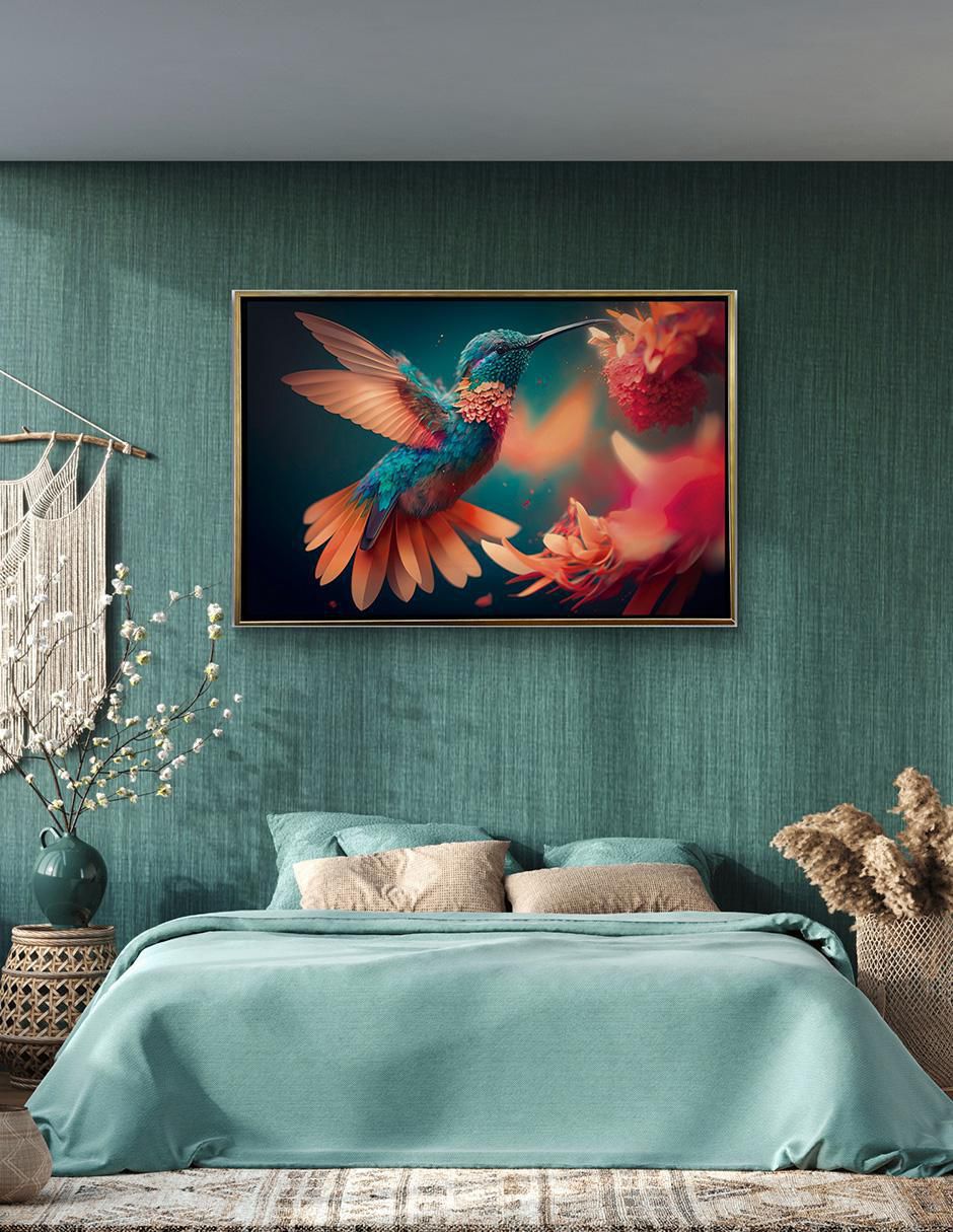 Pintura Colibrí técnica polioleo 3