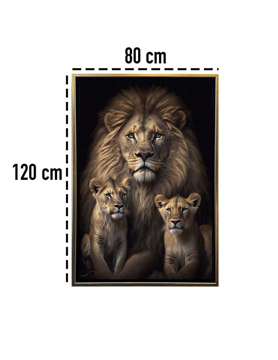 Pintura León y cachorros técnica impresión 6