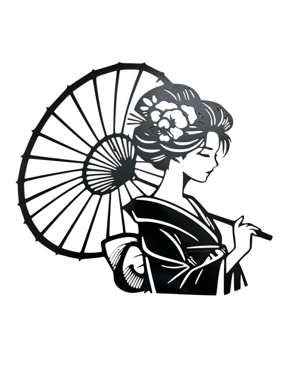 Figura decorativa cuadrado J-Hope geisha de metal