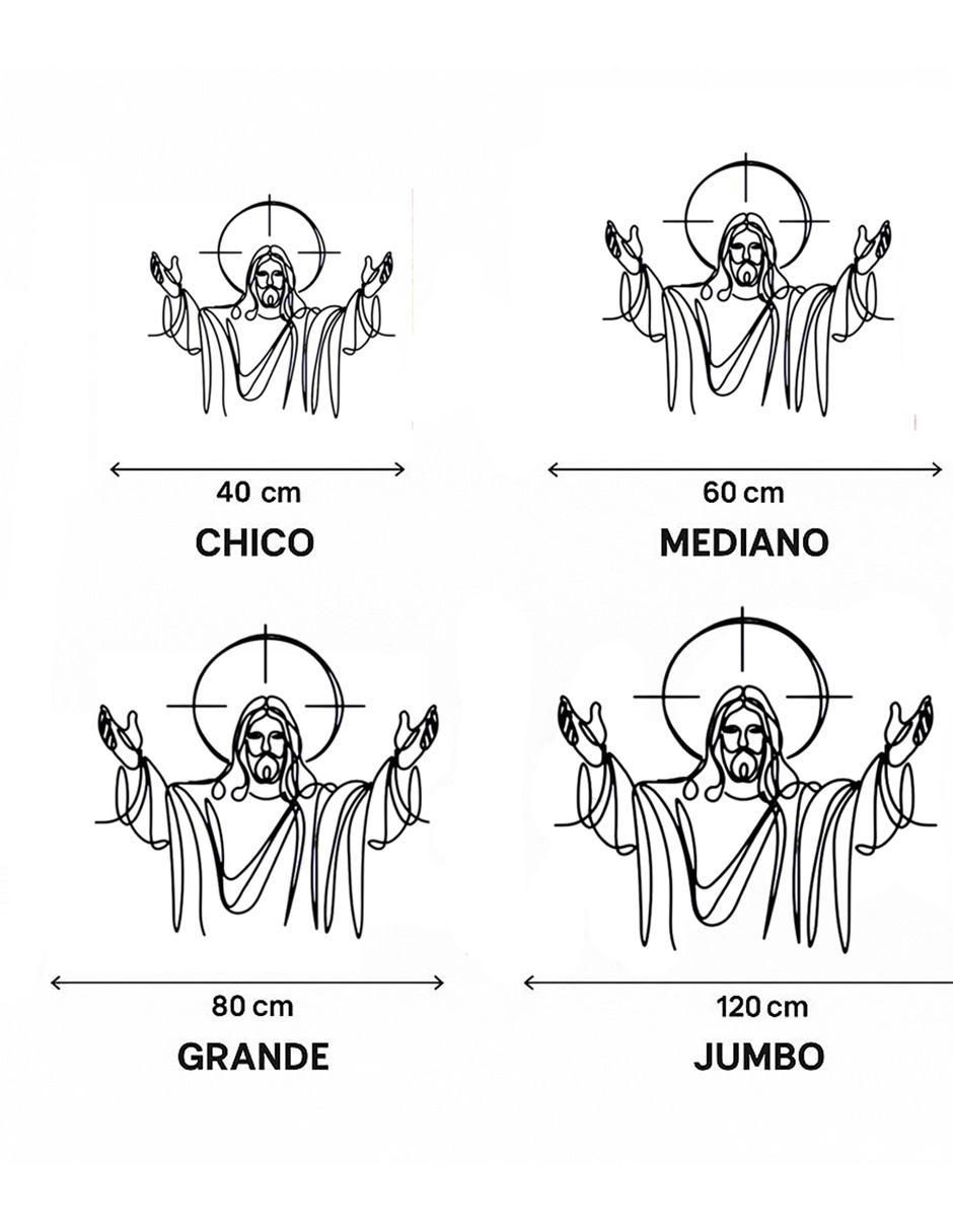 Figura decorativa cuadrado Jesucristo religion de metal 2