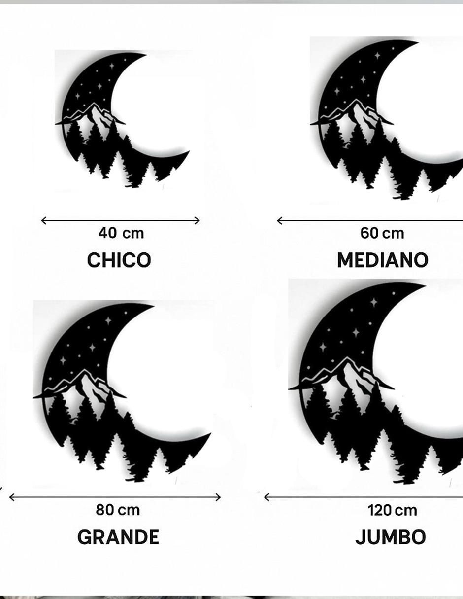 Figura decorativa cuadrado Luna NATURALEZA de metal 3