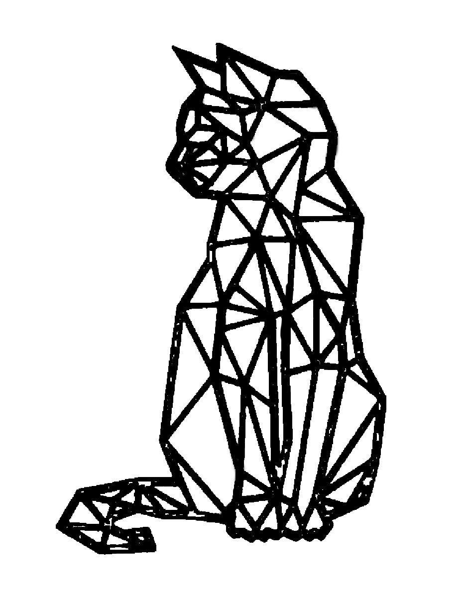 Figura decorativa de gato de metal