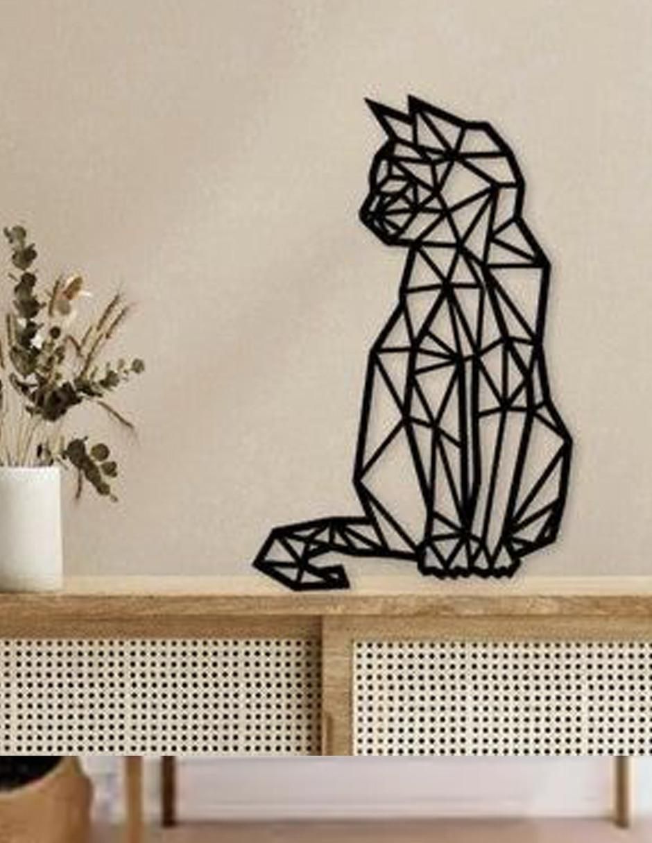 Figura decorativa de gato de metal 3