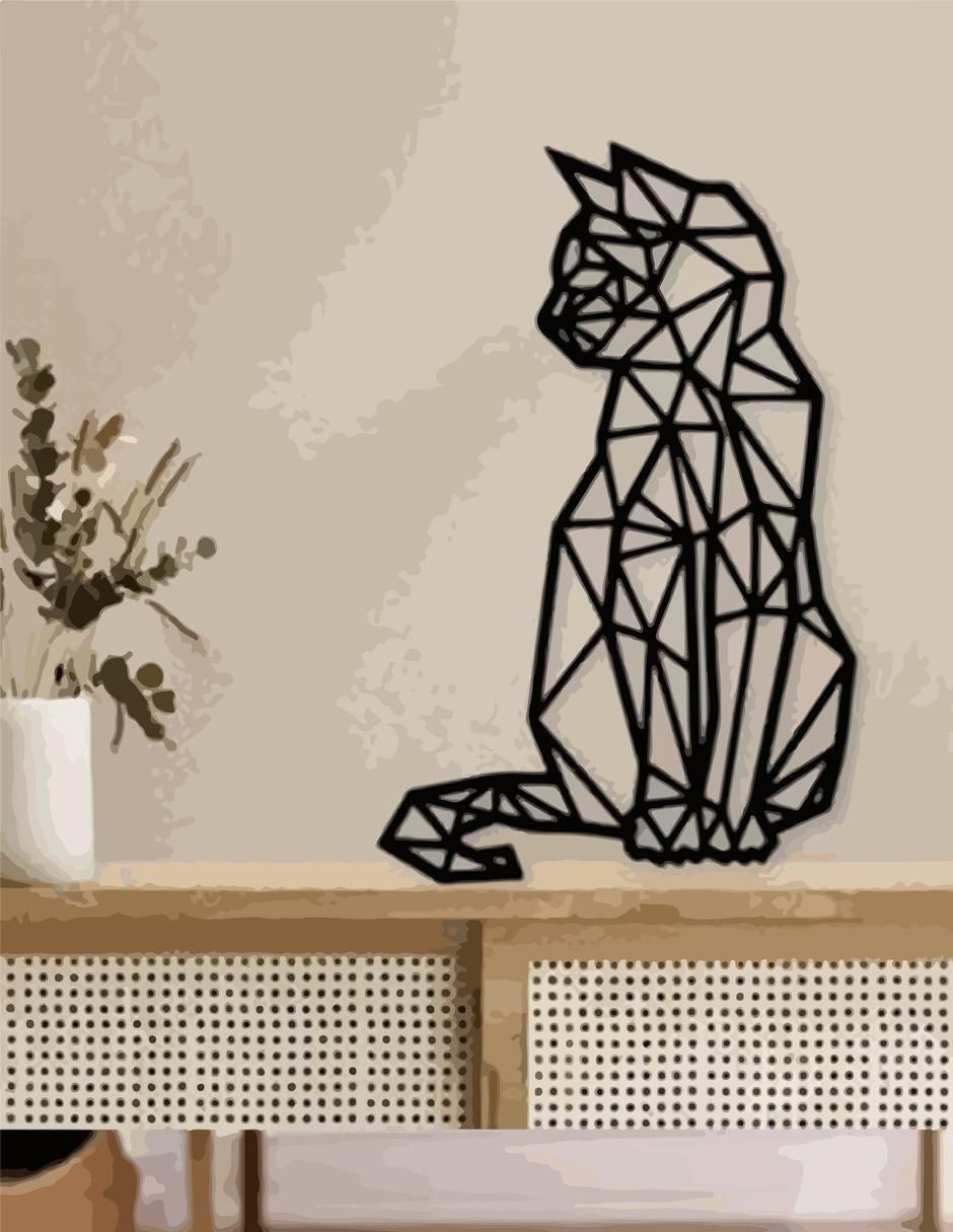 Figura decorativa de gato de metal 2