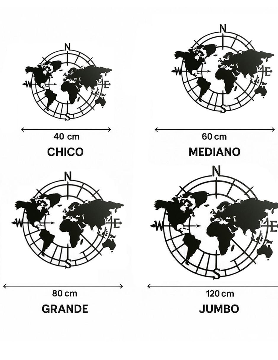 Figura decorativa cuadrado Mapa mundial mapa de metal 3