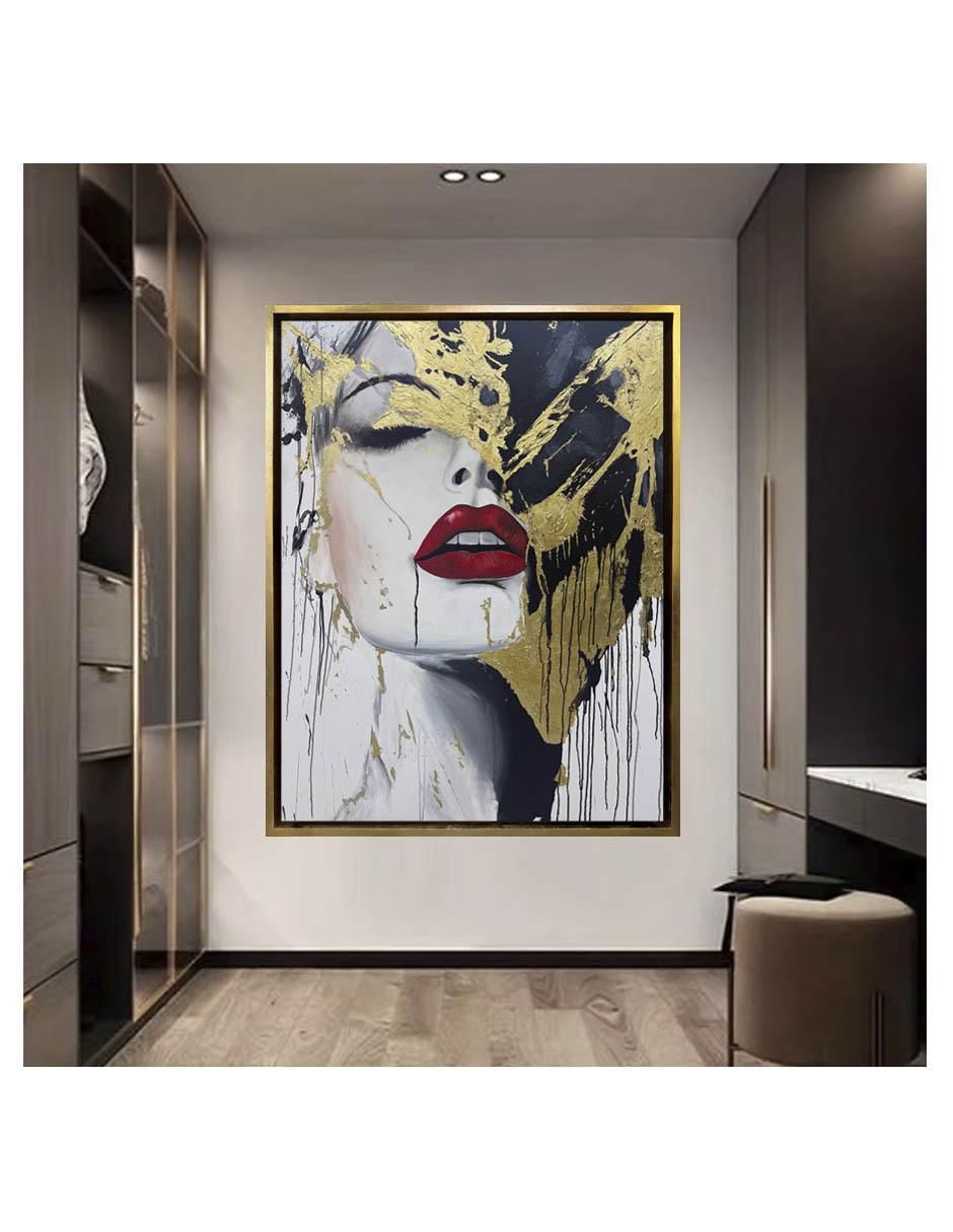 Pintura Red lips técnica acrílico Rostros 2