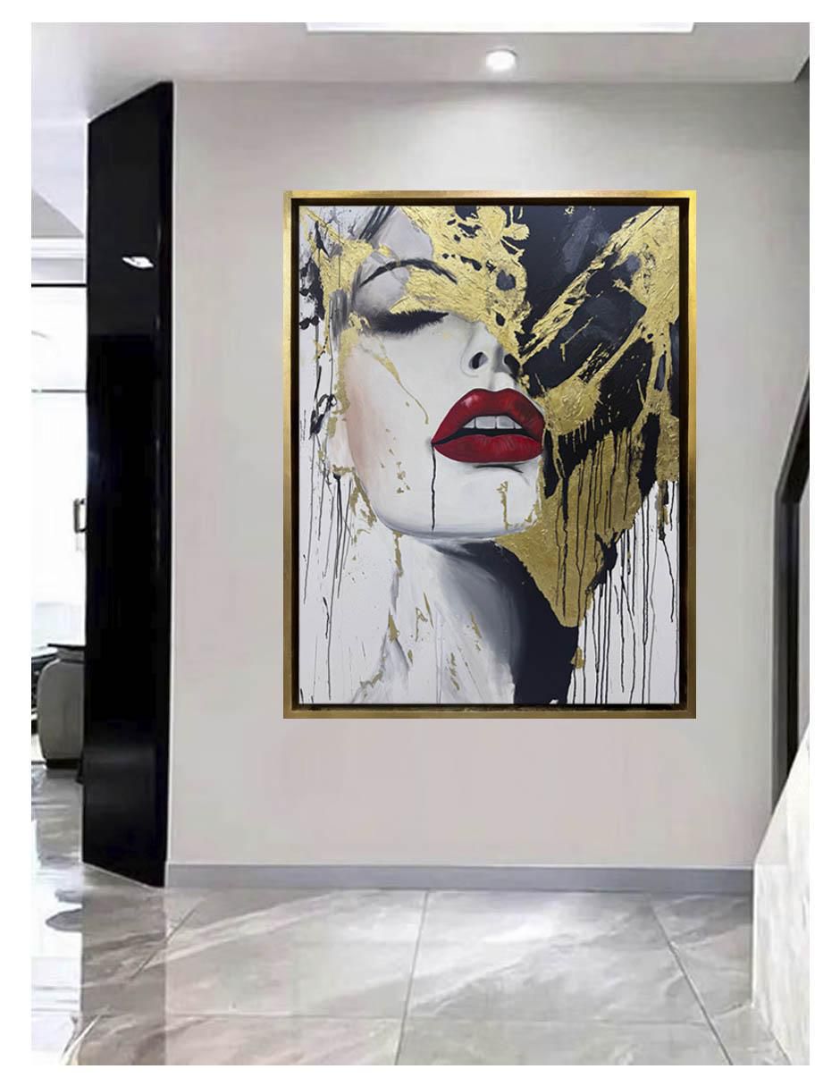 Pintura Red lips técnica acrílico Rostros 3