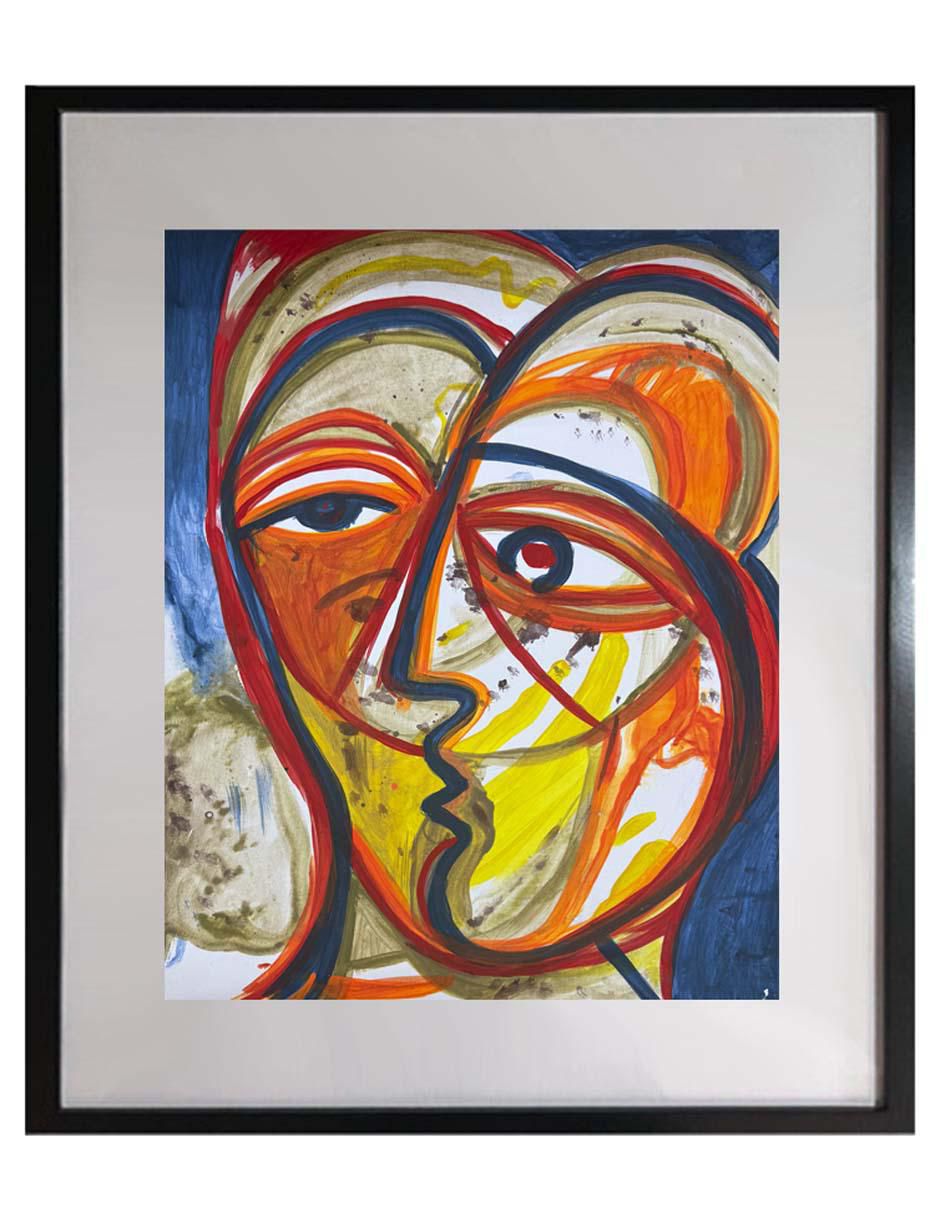 Pintura Fasetas técnica acrílico Faces