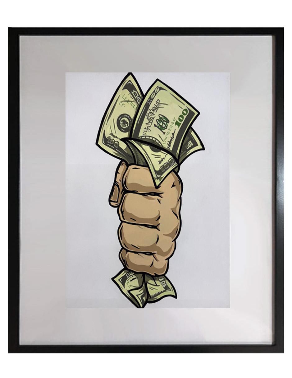 Pintura Money técnica acrílico Pop