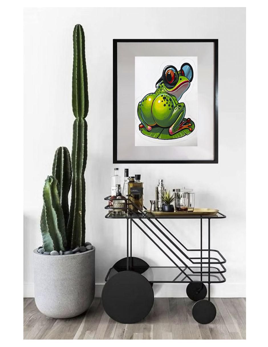 Pintura the big bottomed frog técnica acrílico Pop 2