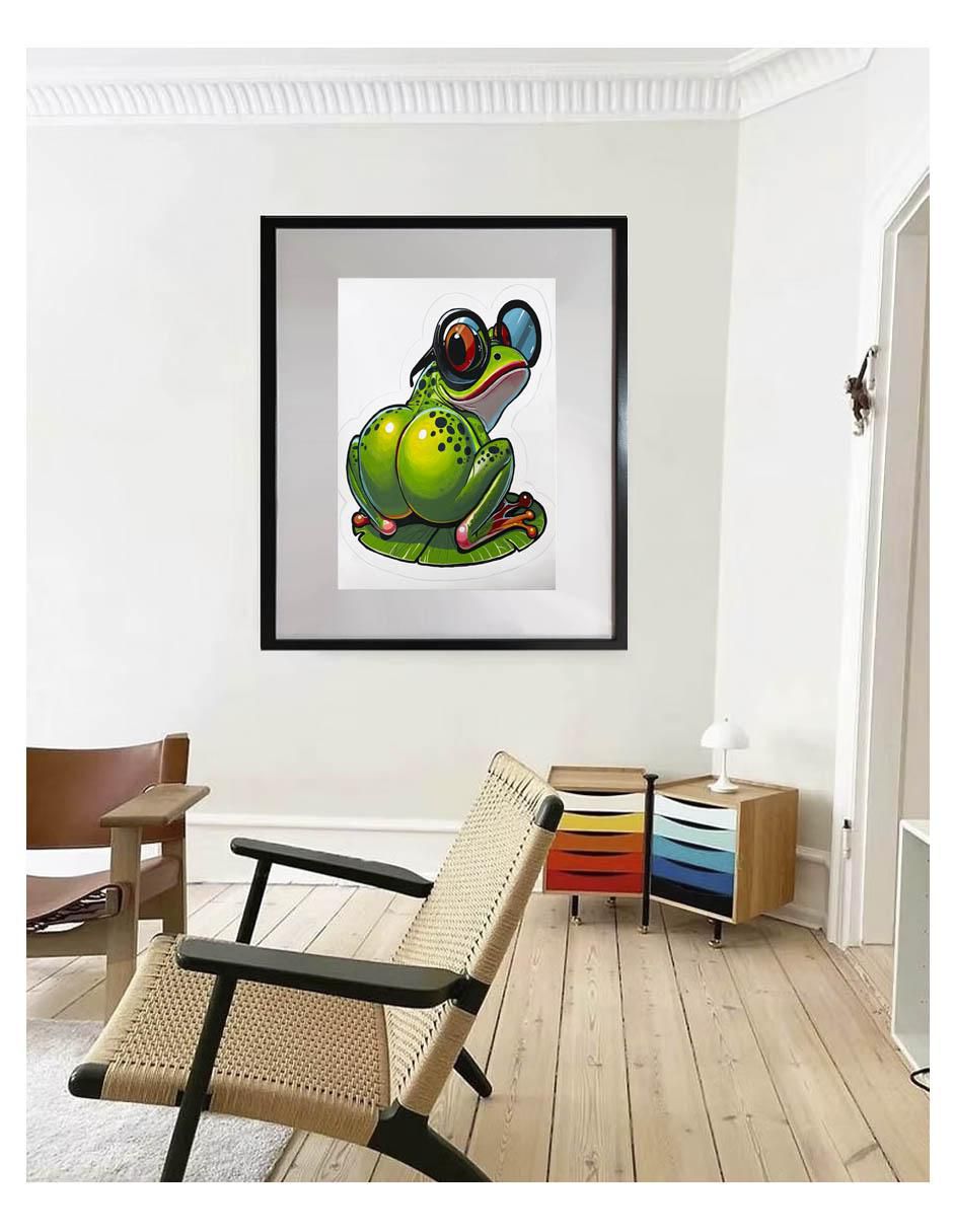 Pintura the big bottomed frog técnica acrílico Pop 3