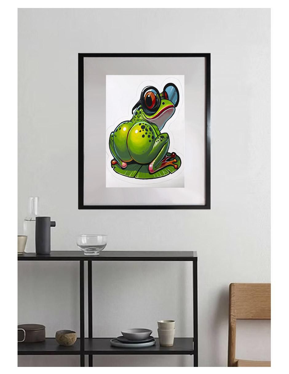 Pintura the big bottomed frog técnica acrílico Pop 4