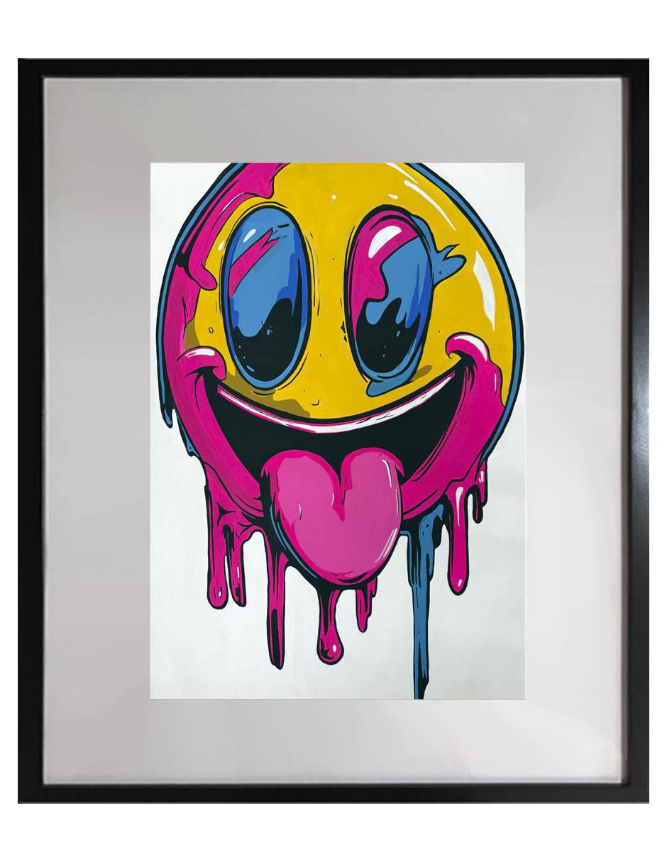 Pintura Happy Happy técnica acrílico Pop