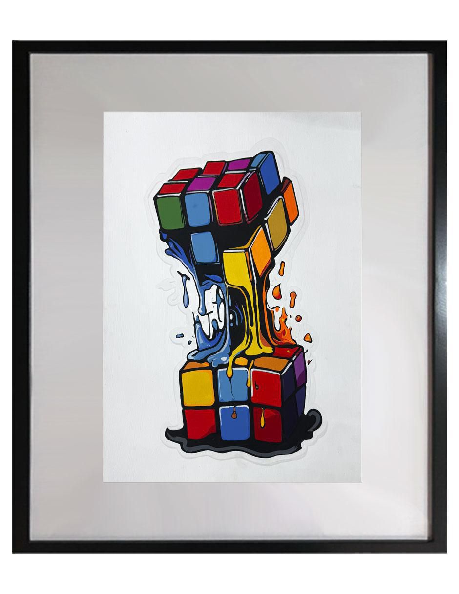 Pintura Cube técnica acrílico Pop Pintura Cube técnica acrílico Pop