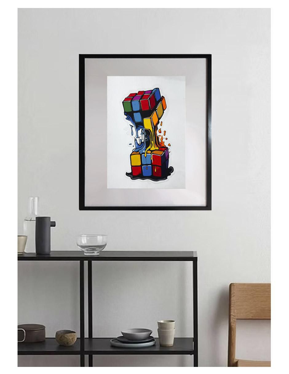 Pintura Cube técnica acrílico Pop 2