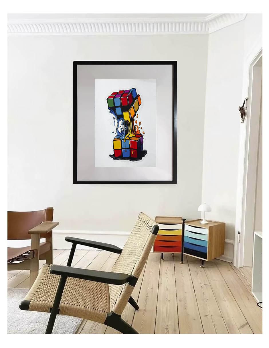 Pintura Cube técnica acrílico Pop 3