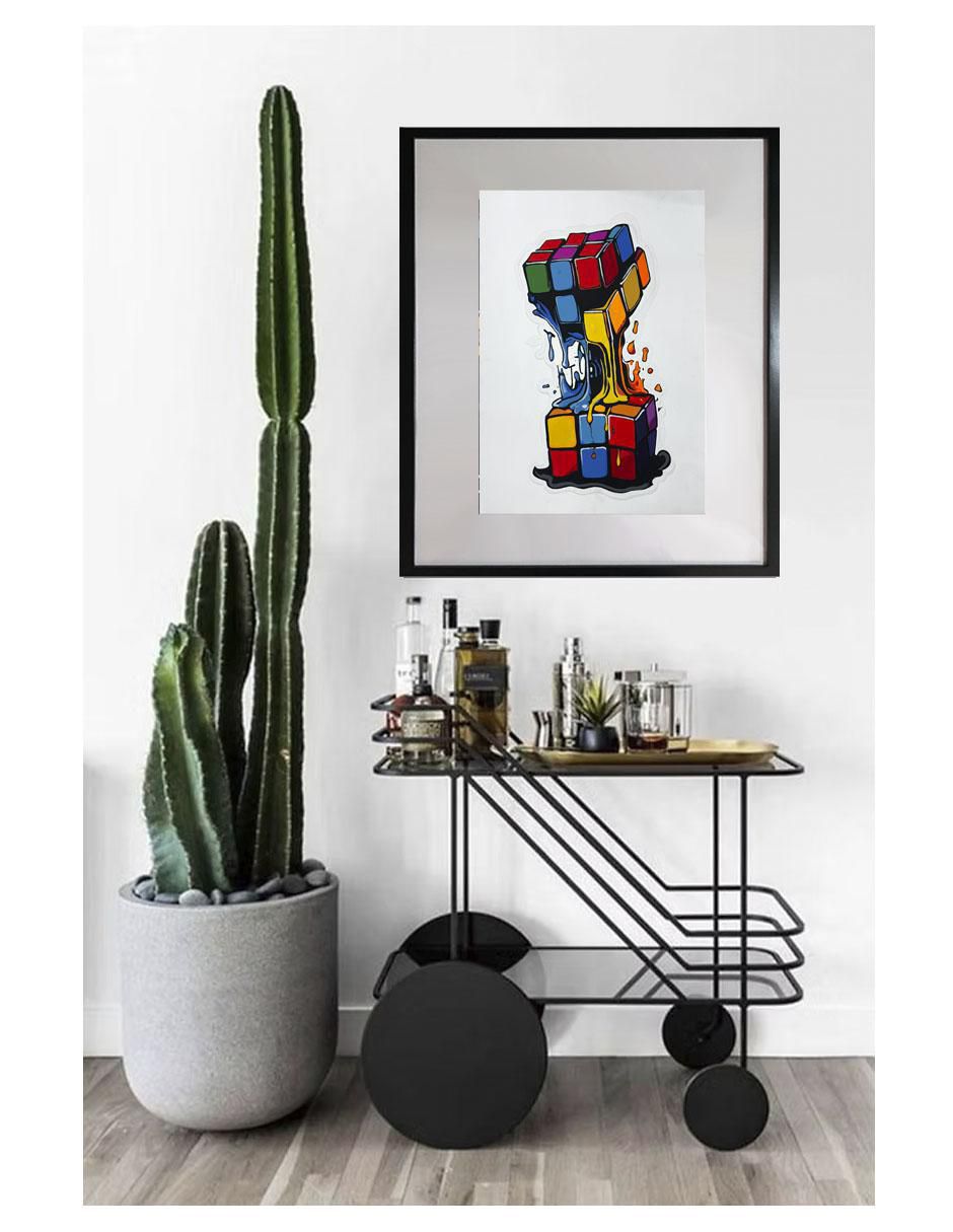 Pintura Cube técnica acrílico Pop 4