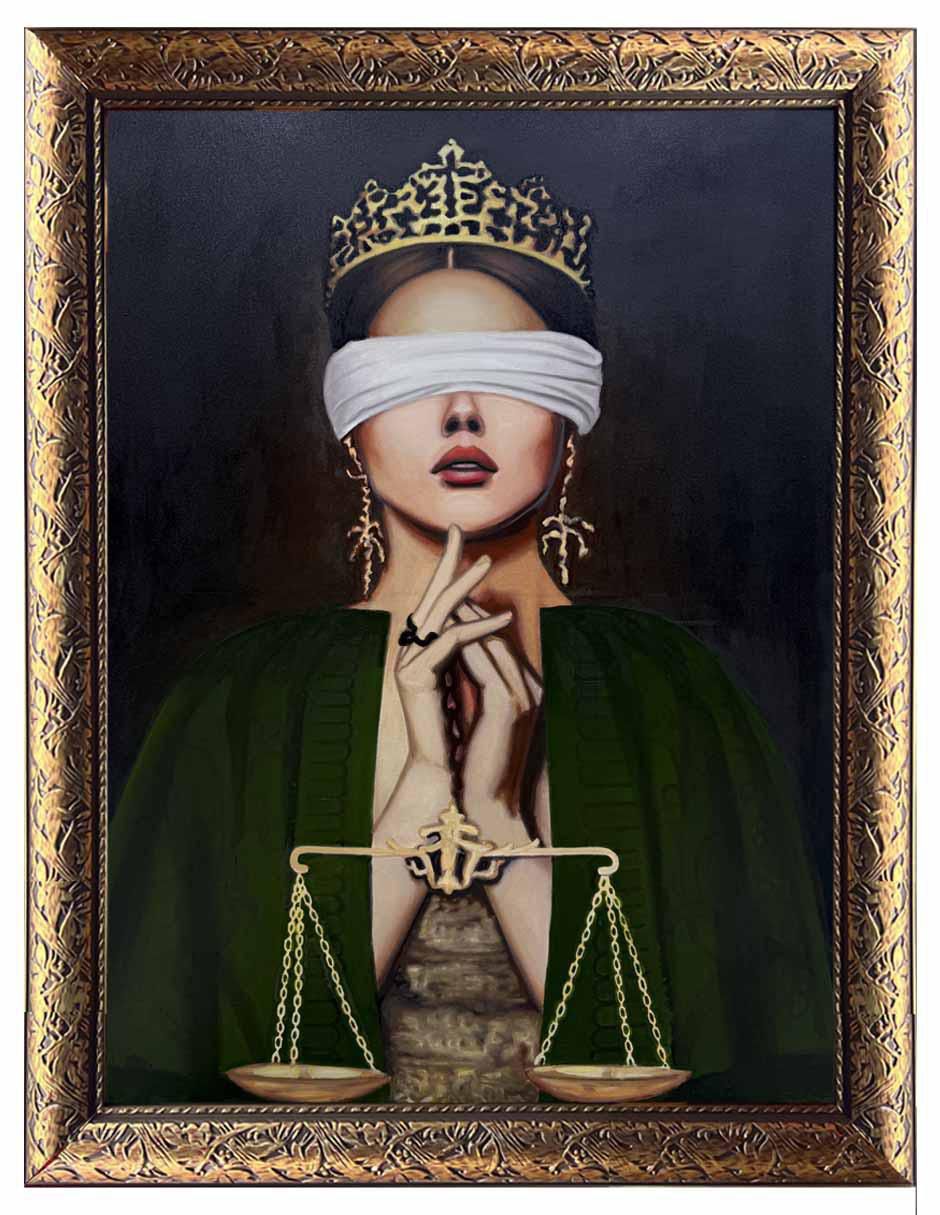 Pintura Blind Poethic Justice técnica óleo Art Pintura Blind Poethic Justice técnica óleo Art