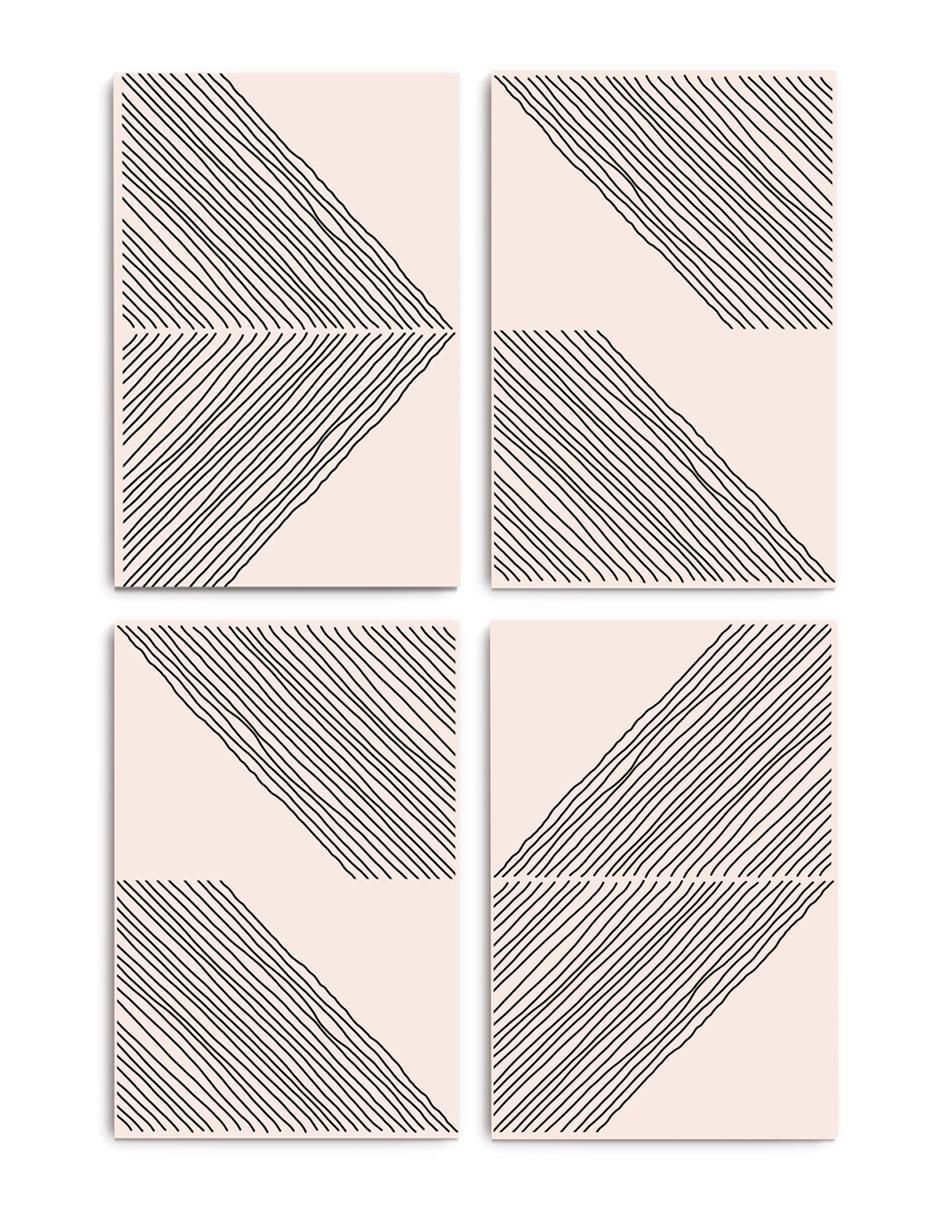Cuadro decorativo Arte minimalista en diagonal y formas modulares