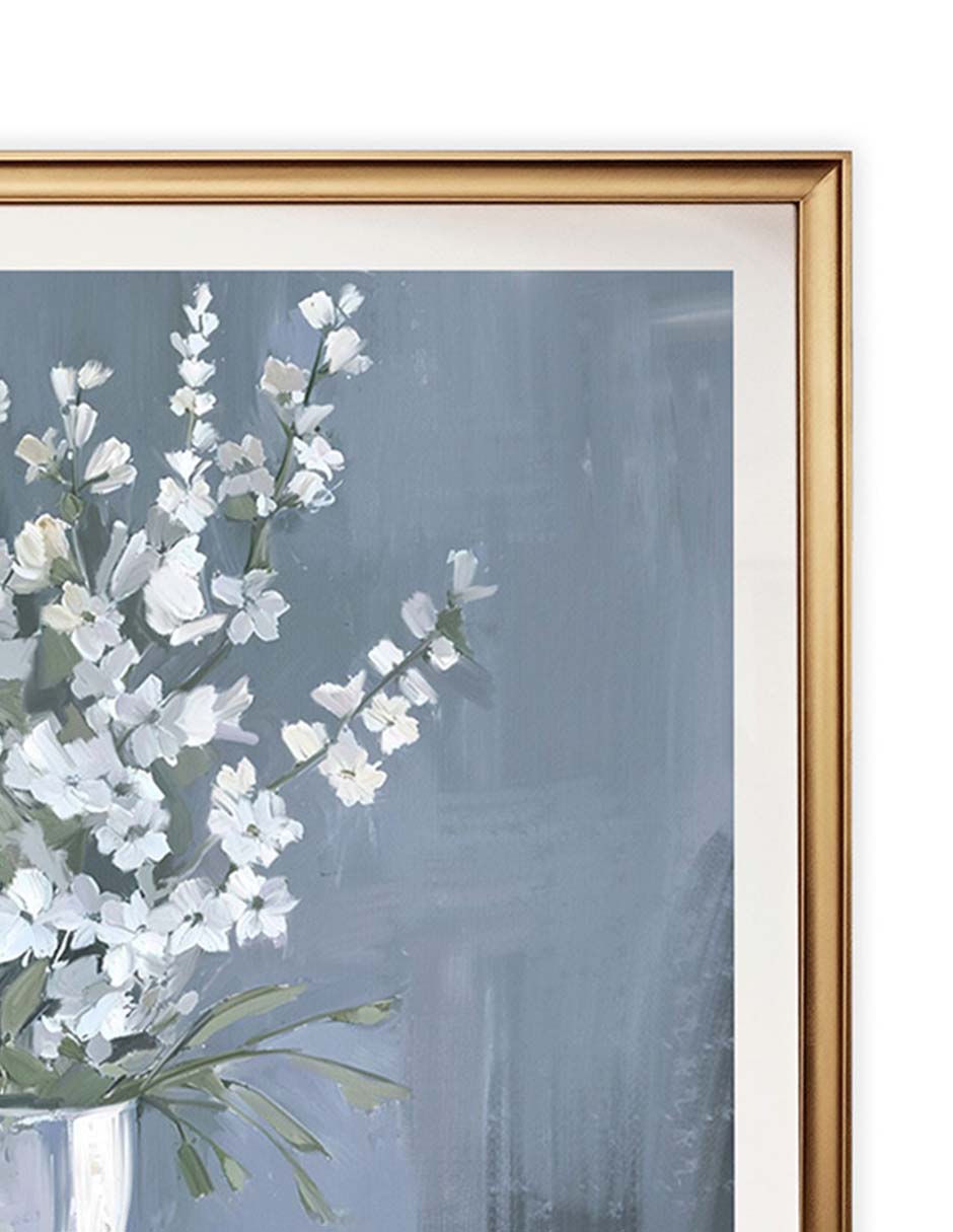 Litografía Flores blancas técnica impresión 2