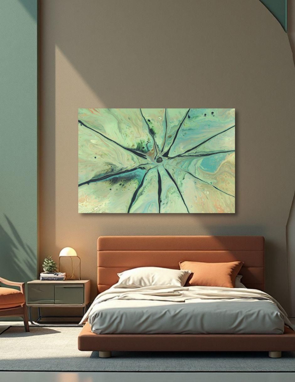 Cuadro decorativo Abstracto Flor Jade 60x80 cm 2