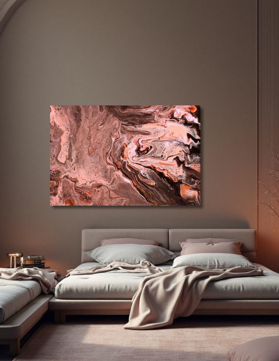 Cuadro decorativo Abstracto Río Bronce 60x80cm 2