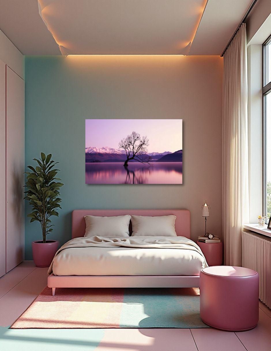 Cuadro decorativo Paisaje Lago Púrpura 2