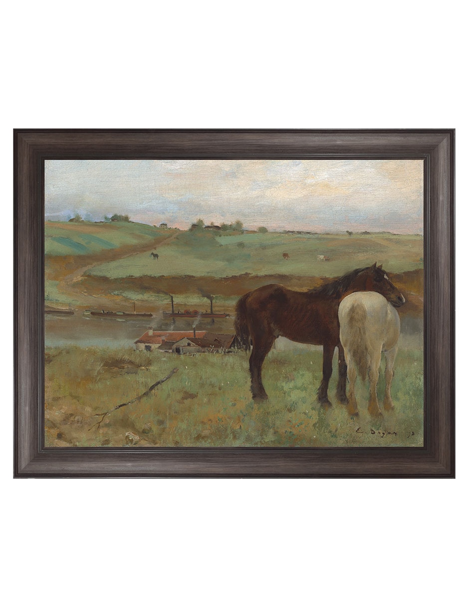 Cuadro decorativo Caballos en Un Prado de Edgar Degas técnica mixta Cuadro decorativo Caballos en Un Prado de Edgar Degas técnica mixta