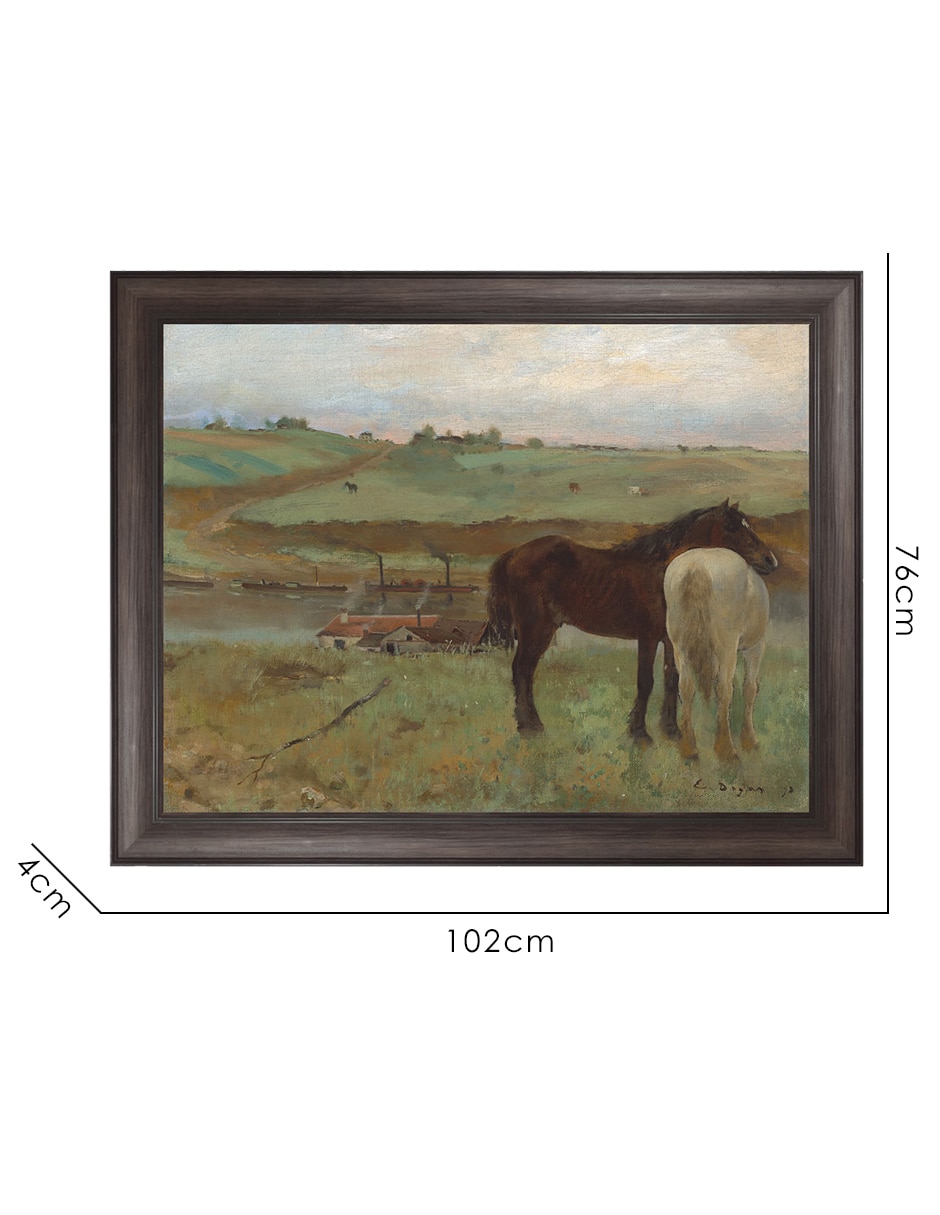 Cuadro decorativo Caballos en Un Prado de Edgar Degas técnica mixta 8