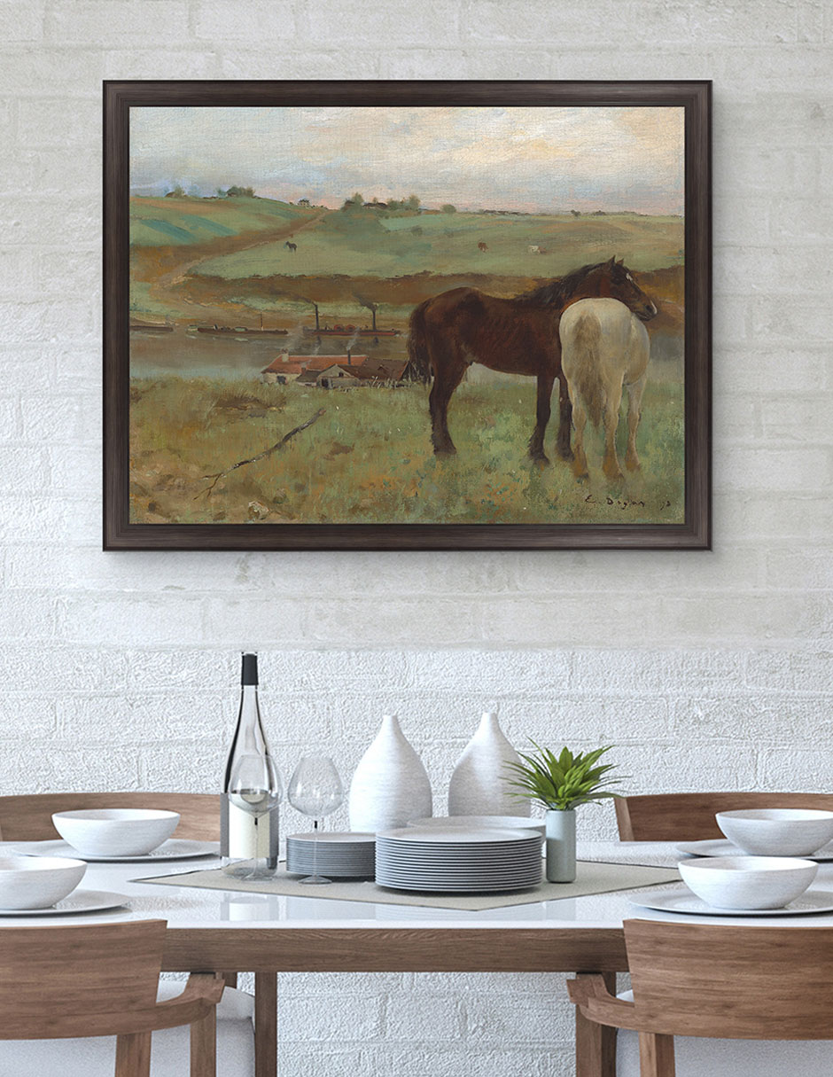 Cuadro decorativo Caballos en Un Prado de Edgar Degas técnica mixta 4