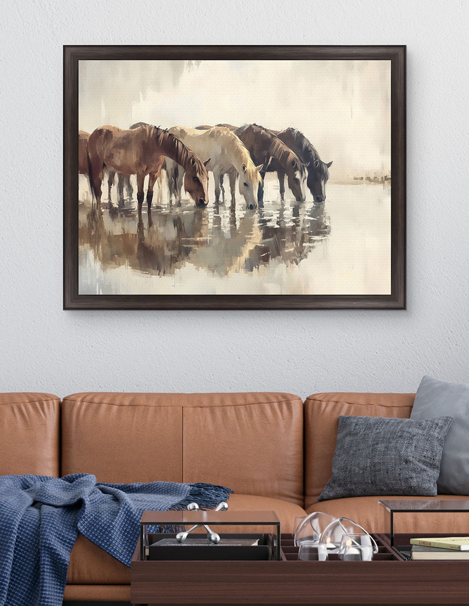 Cuadro decorativo Manada de Caballos de Franklin Gregory técnica mixta 4